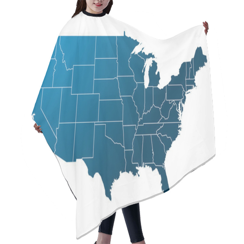 Personality  Blue USA Map Hair Cutting Cape