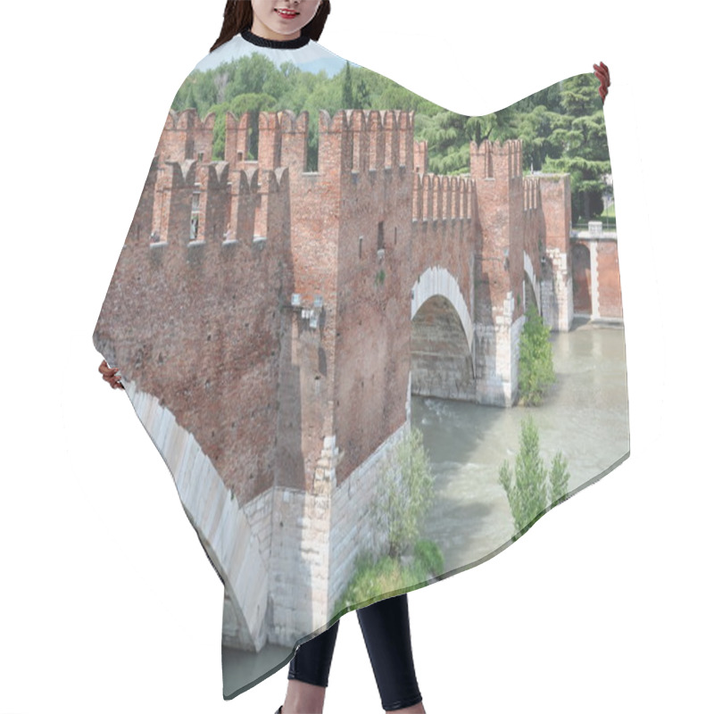 Personality  Ponte Scaligero Bridge In Verona Hair Cutting Cape