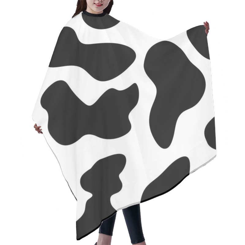 Personality  Seamless Background Of Black And White Cow Pattern. Cow Spots Hair Cutting Cape