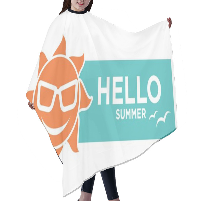 Personality  Hello Summer Holiday Logo Hair Cutting Cape