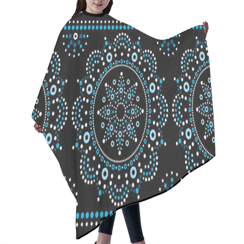 Personality  Mandala Australian Dot Paiting Mandala Seamless Pattern - Vector Design, Aboriginal Traditional Decorative Ornament Hair Cutting Cape