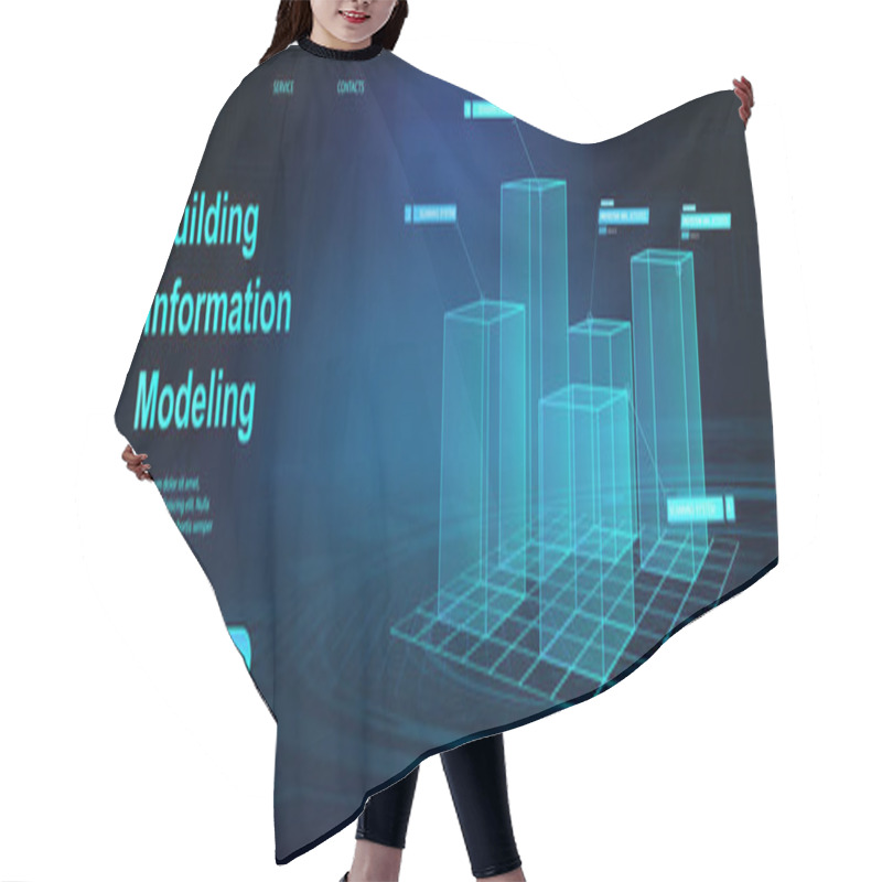 Personality  Building Information Modeling Concept. BIM Hair Cutting Cape