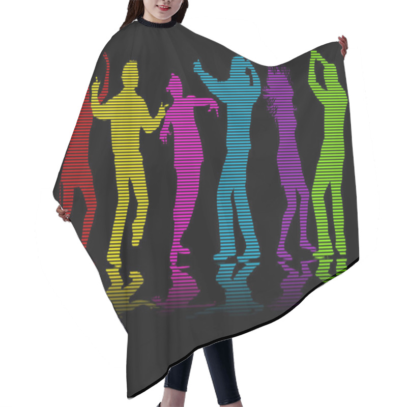 Personality  Dancing People Silhouettes Hair Cutting Cape