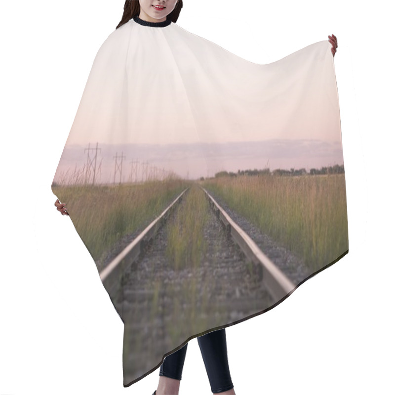 Personality  Railroad Tracks, Manitoba, Canada Hair Cutting Cape