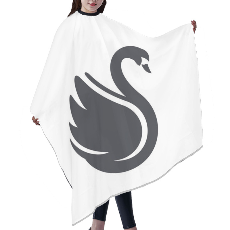 Personality  Silhouette Swan Flapping Wings Logo Hair Cutting Cape