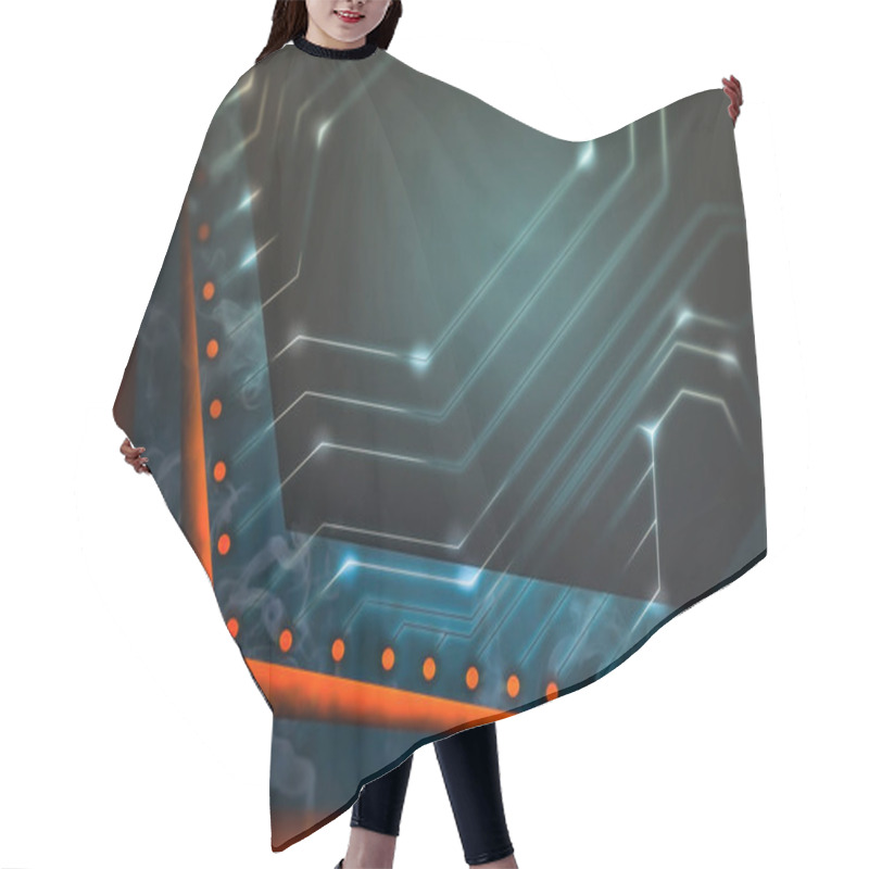 Personality  Futuristic Techno Abstract Scene Hair Cutting Cape