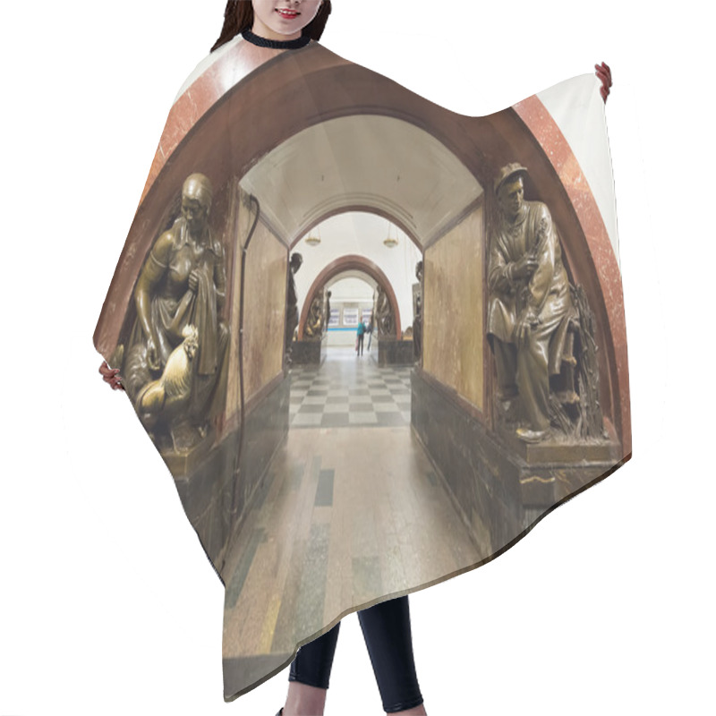 Personality  The Metro Station Ploschad Revolyutsii In Moscow, Russia Hair Cutting Cape