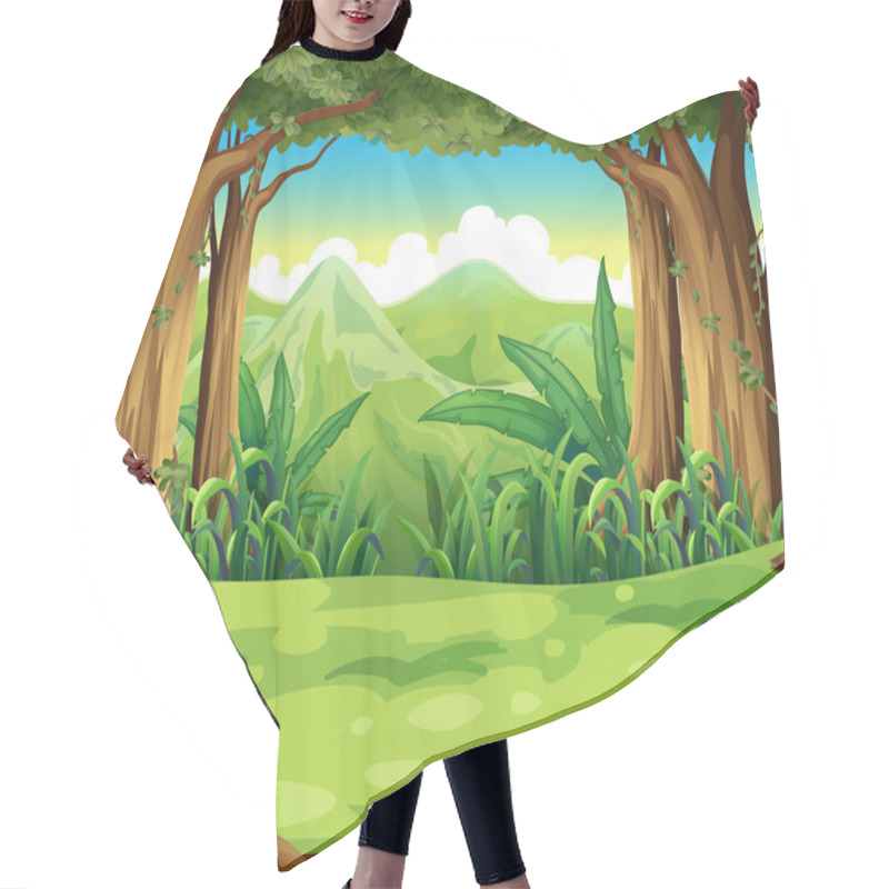 Personality  A Green Forest Across The High Mountains Hair Cutting Cape