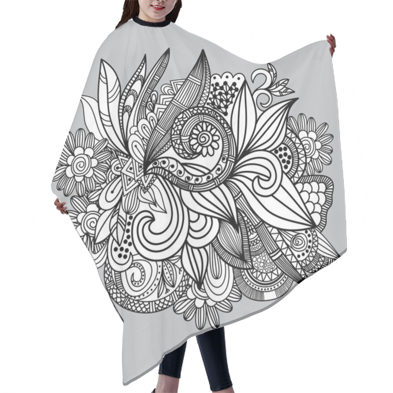 Personality  Hand-drawn Paisley Pattern. Seamless Background Hair Cutting Cape