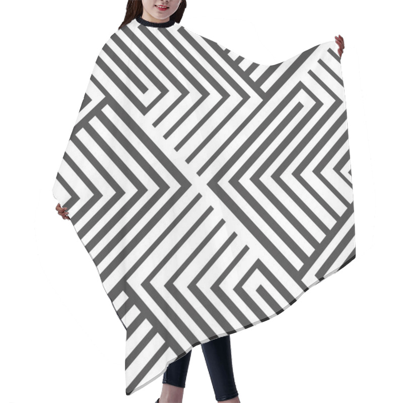 Personality  Black And White Seamless Design Hair Cutting Cape