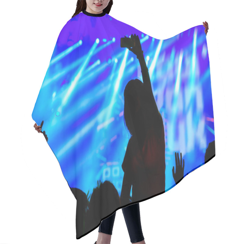 Personality  Fan Using Mobile Device For Taking Pictures, Videos Or Broadcasting Hair Cutting Cape