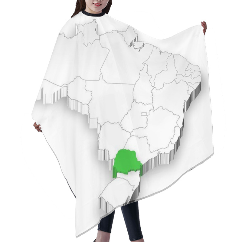 Personality  Brazilian Map With States Separated Hair Cutting Cape