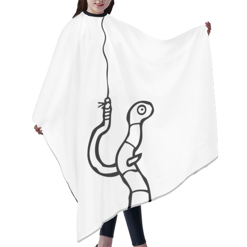 Personality  Worm On Hook Hair Cutting Cape