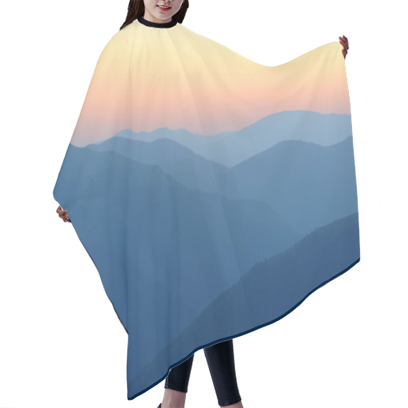 Personality  Sunrise Over Mountains Silhouettes Hair Cutting Cape