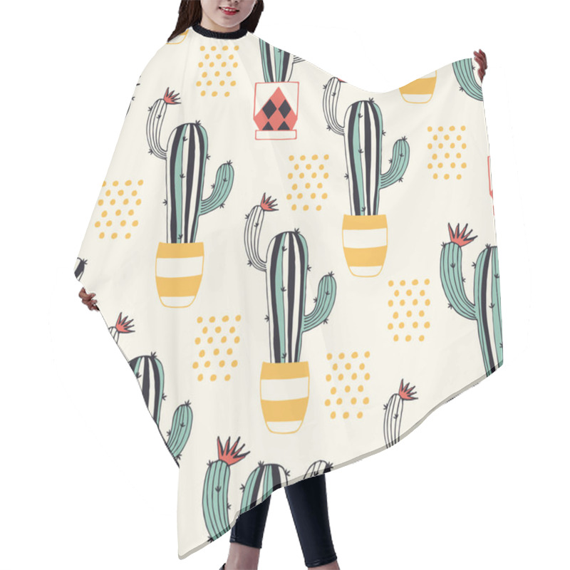 Personality  Cactus In A Pot Hair Cutting Cape