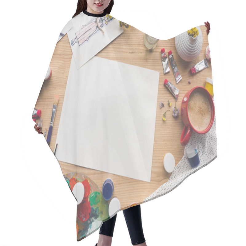 Personality  Empty Sheet Of Paper And Sketches Hair Cutting Cape