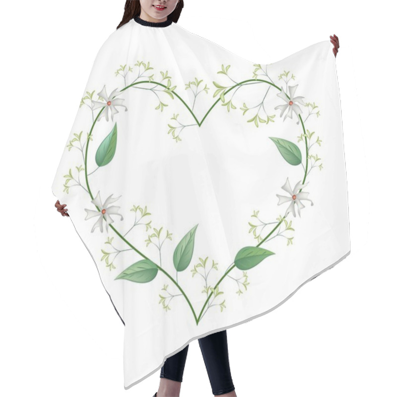 Personality  Night Blooming Jasmines In A Heart Shape Hair Cutting Cape