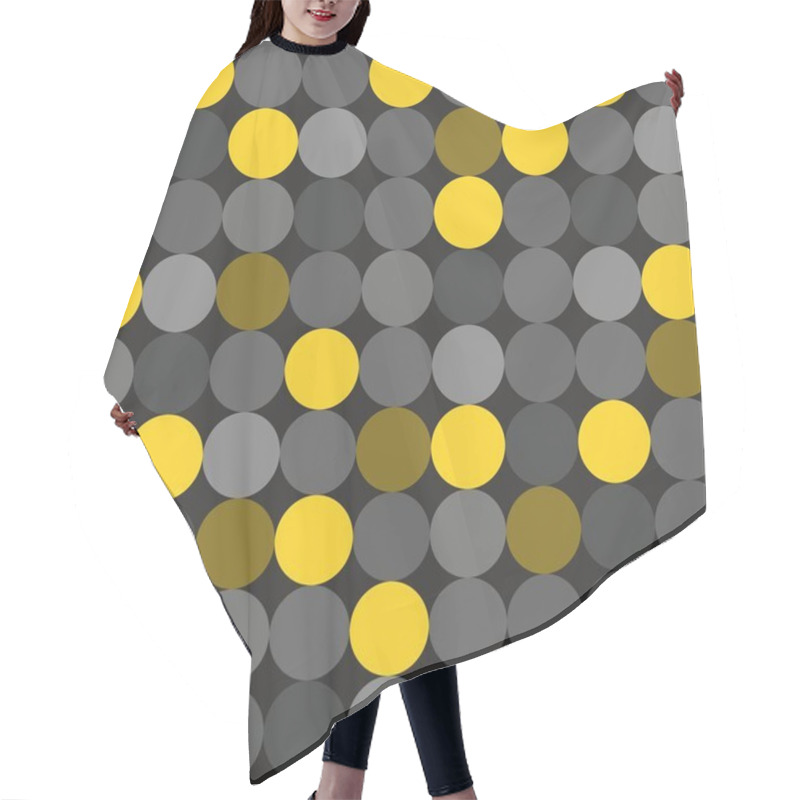 Personality  Tile Vector Pattern With Grey And Yellow Polka Dots On Black Background Hair Cutting Cape