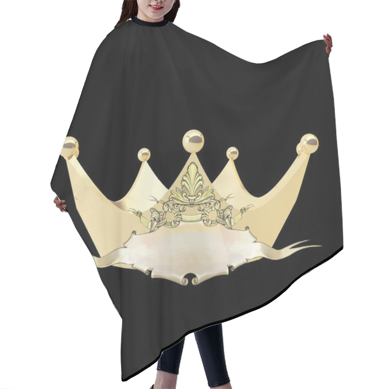 Personality  Golden Crown Award Prize Hair Cutting Cape