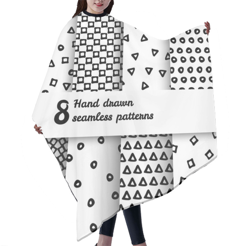 Personality  Geometric Seamless Pattern Set. Hair Cutting Cape