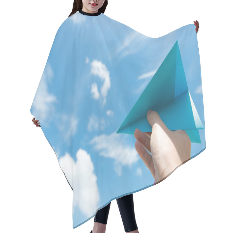 Personality  Paper Plane Against Cloudy Sky Hair Cutting Cape