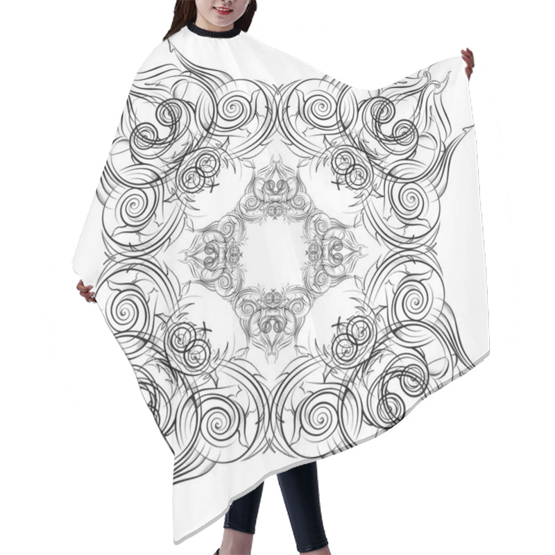 Personality  Hand-painted Graphic Pattern. Lace, Oriental, Persian Carpet Hair Cutting Cape