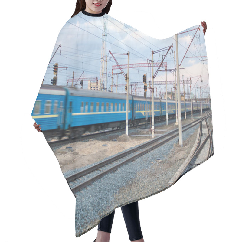 Personality  Passanger Train Passing The Station Hair Cutting Cape