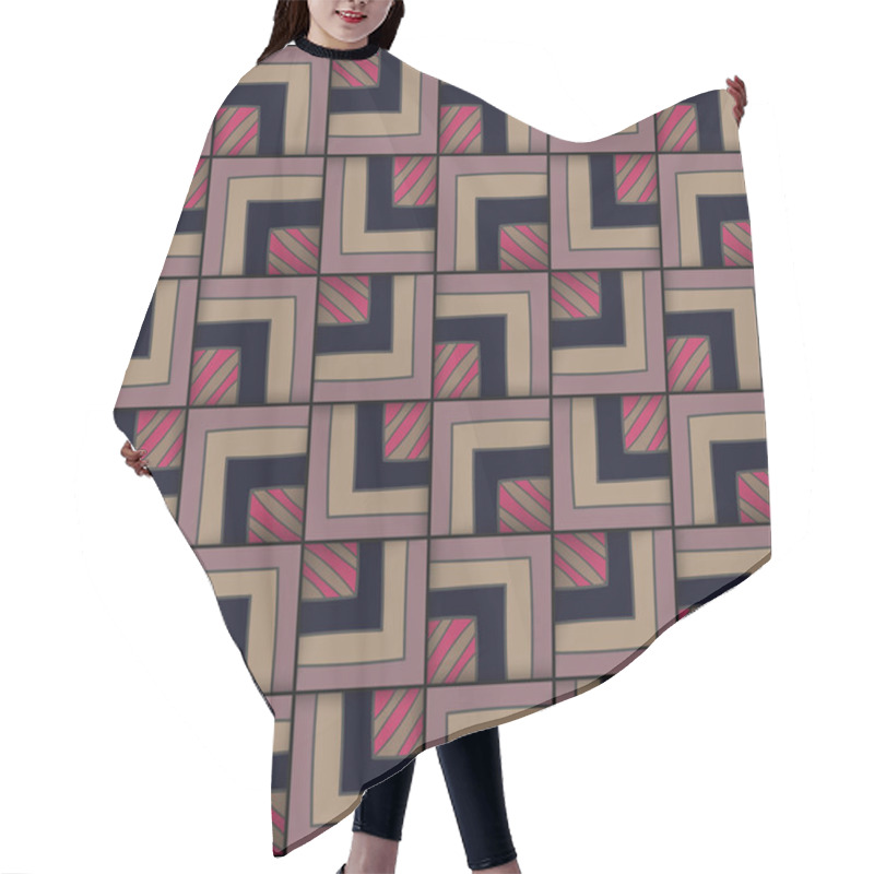 Personality  Geometric Seamless Pattern With Squares. Hair Cutting Cape