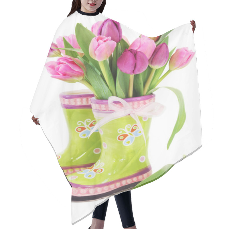 Personality  Spring Tulip Flowers In Boots Hair Cutting Cape