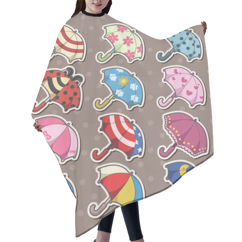 Personality  Umbrella Stickers Hair Cutting Cape