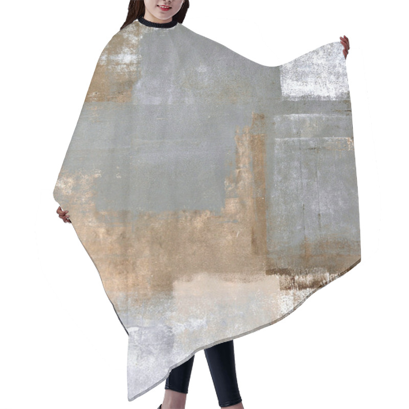 Personality  Grey And Brown Abstract Art Painting Hair Cutting Cape