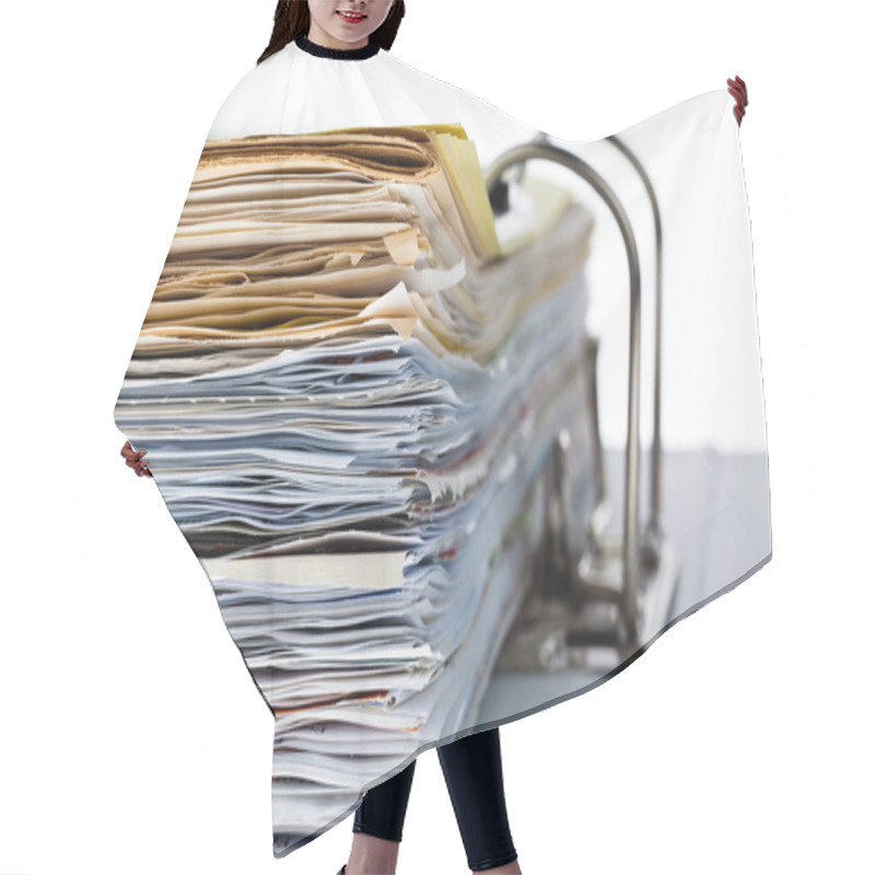 Personality  File Folder With Documents And Documents Hair Cutting Cape