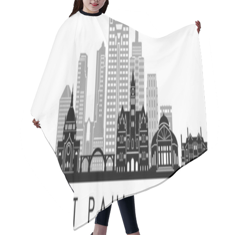 Personality  SAINT PAUL City Minnesota Skyline Silhouette Cityscape Vector Hair Cutting Cape