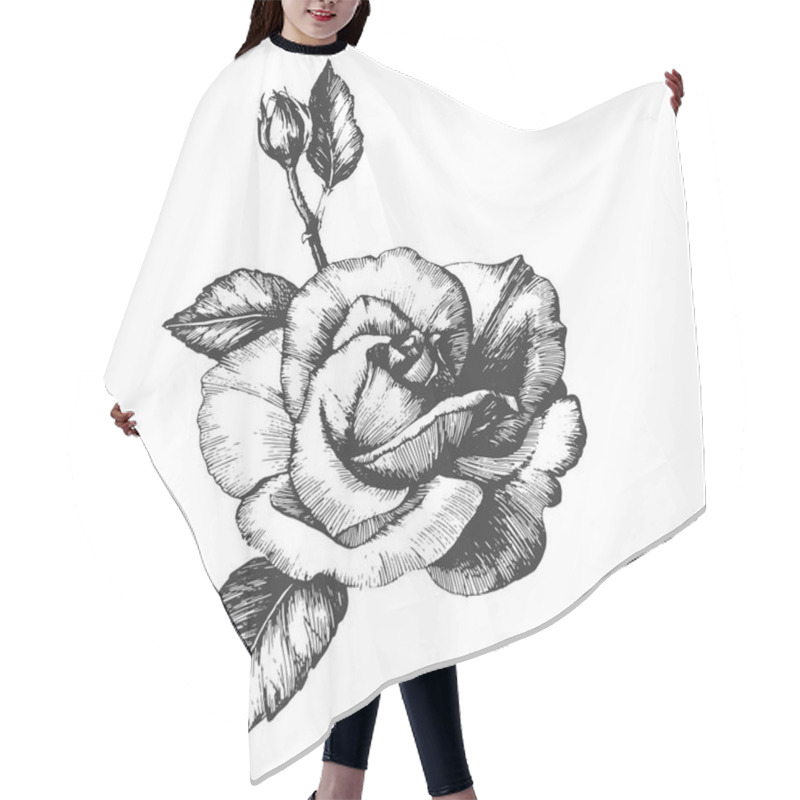 Personality  Wildflower Rose Flower In A Vector Style Isolated. Hair Cutting Cape