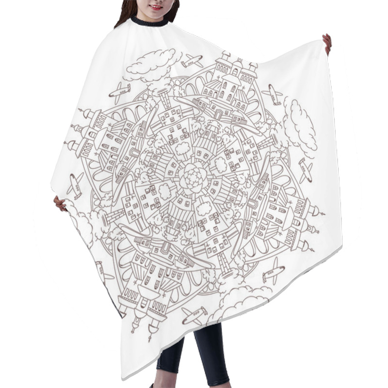 Personality  Vector City Mandala Hair Cutting Cape