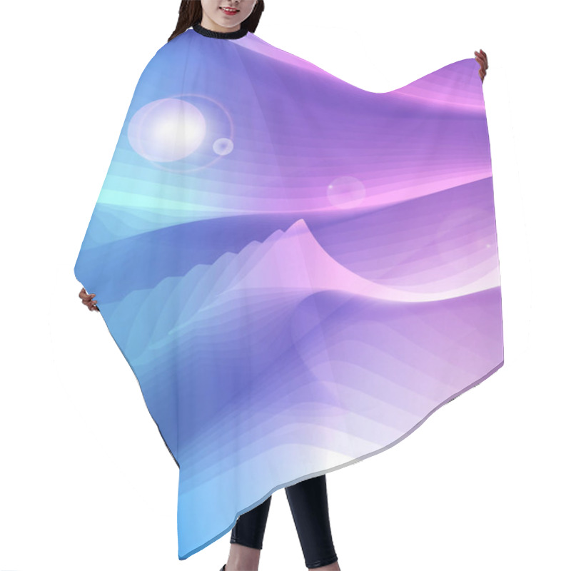 Personality  Abstract Wavy Background Of Science Fiction Planet Hair Cutting Cape