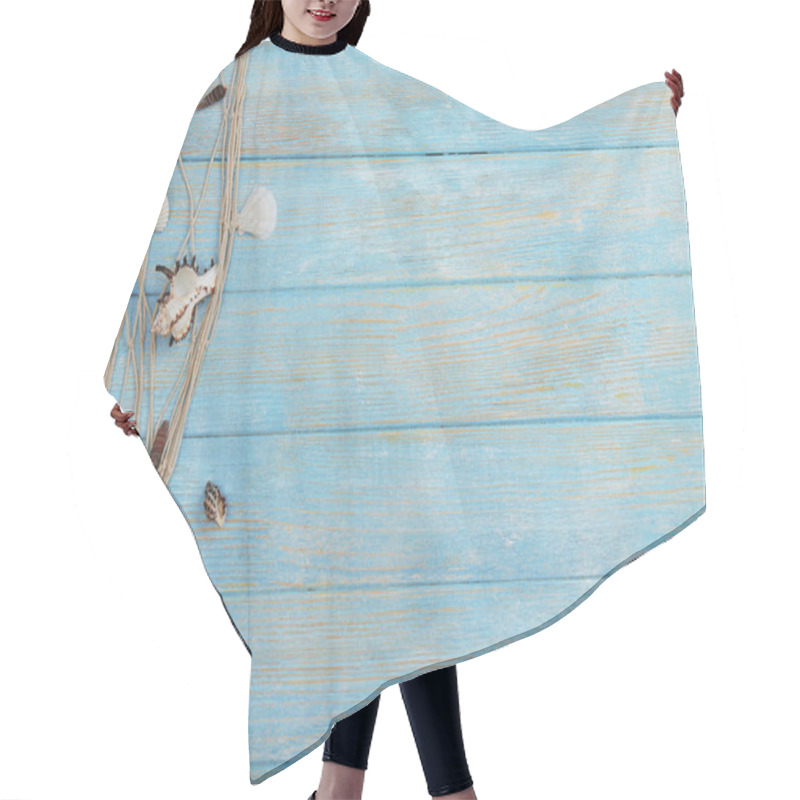 Personality  Seashells And Fishing Net  Hair Cutting Cape