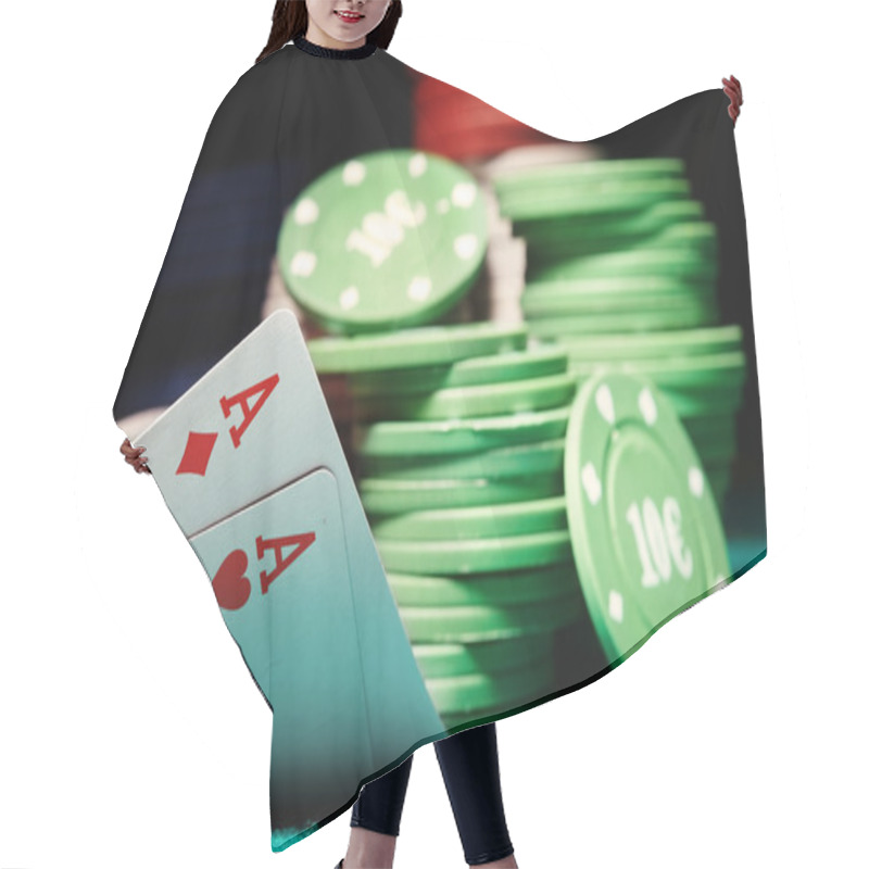 Personality  Poker Cards And Chips Hair Cutting Cape