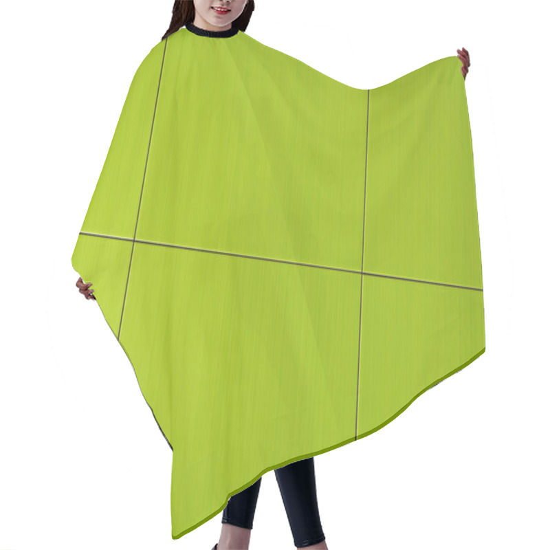 Personality  Background Of Bright, Green Square Tiles, Top View Hair Cutting Cape