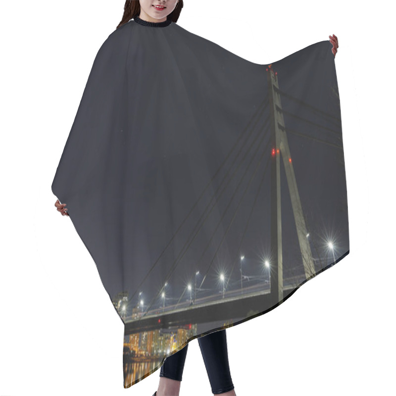 Personality  Dark Cityscape With Illuminated Buildings And Bridge  Hair Cutting Cape