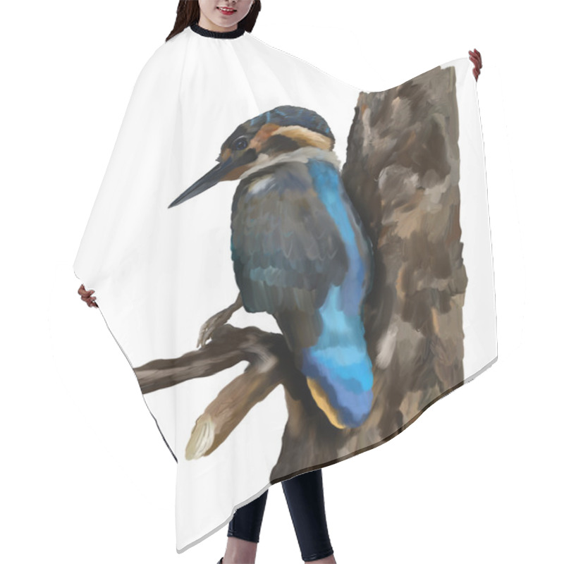 Personality  Blue Kingfisher On A Branch Hair Cutting Cape