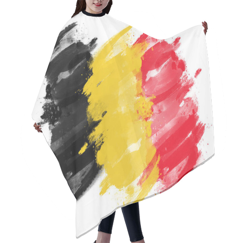 Personality  Belgium Flag Designed With A Brush Stroke Effect Hair Cutting Cape