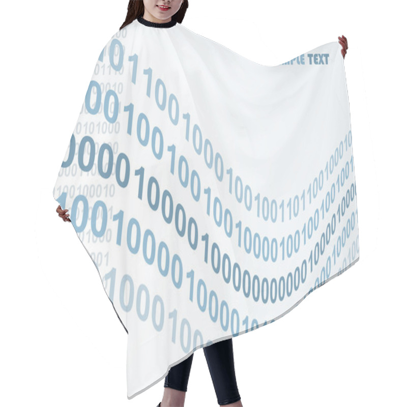 Personality  Abstract Binary Code Waves Vector Hair Cutting Cape