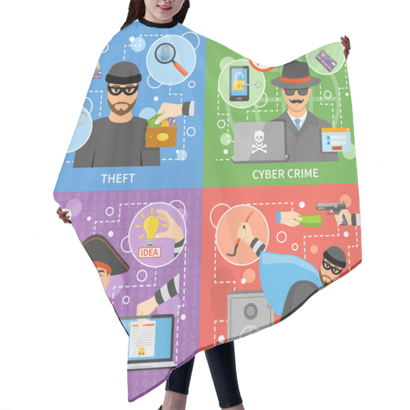 Personality  Flat Crime Concept Hair Cutting Cape