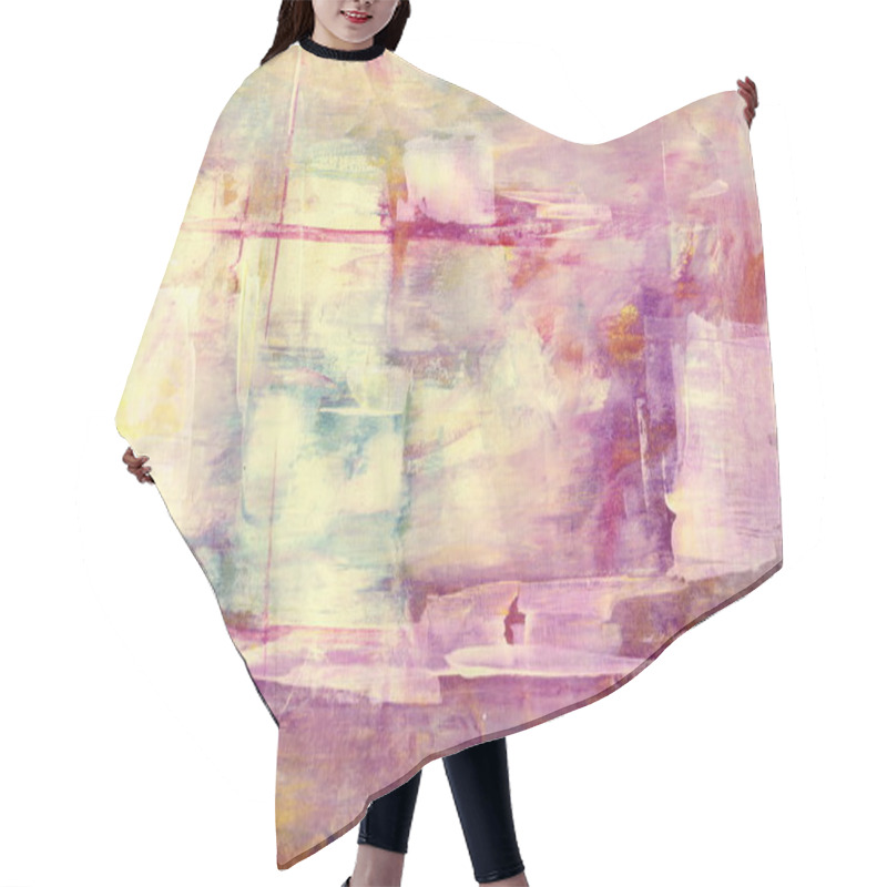 Personality  Magenta Yellow Abstract Backround  Handmade Painting Hair Cutting Cape