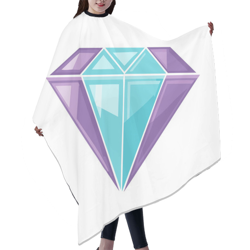 Personality  Aqua And Purple Gems Hair Cutting Cape