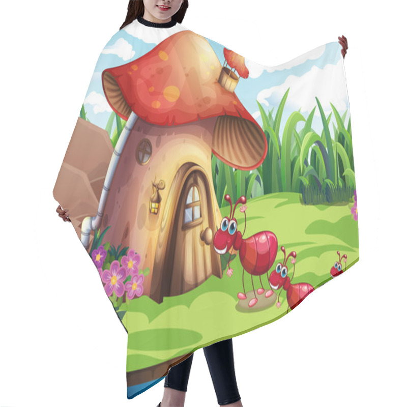 Personality  Ant And Mushroom Hair Cutting Cape