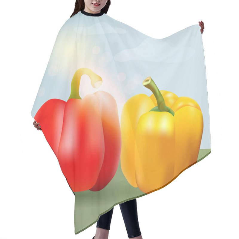 Personality  Sweet Pepper On White, Vector Illustration Hair Cutting Cape