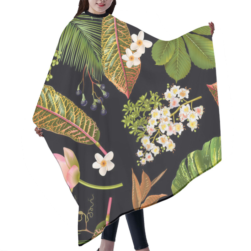 Personality  Tropical Plants Pattern Hair Cutting Cape