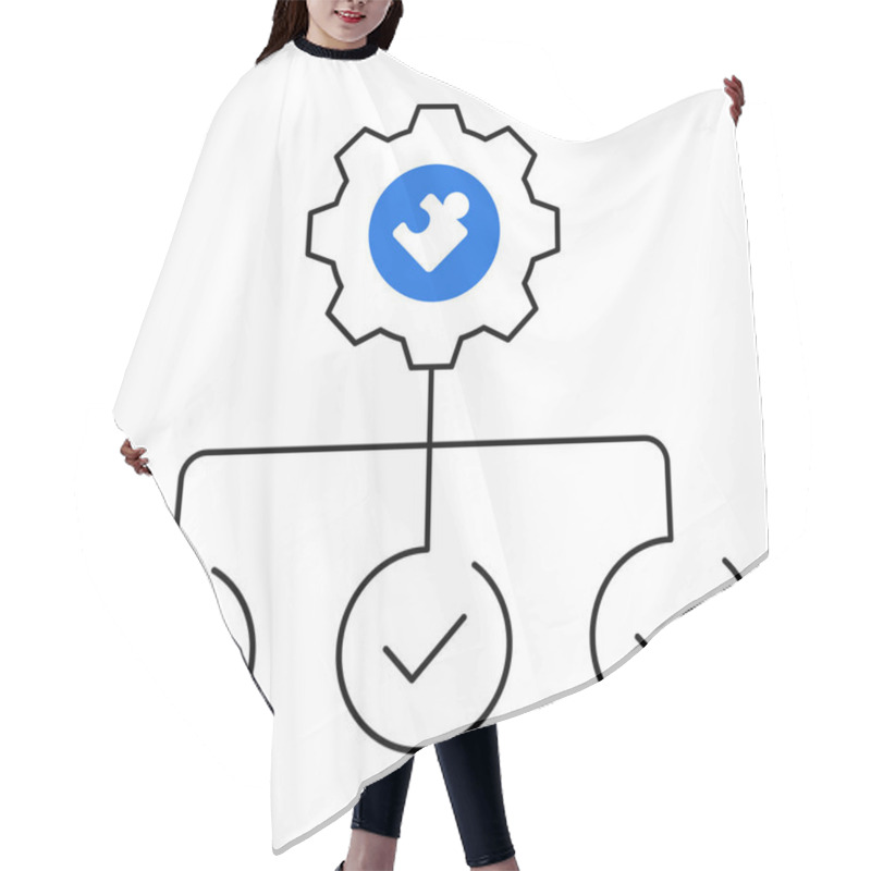 Personality  Solution Automation Icon Design. Represents Task Automation, Problem Solving, Efficiency, Technology Integration. Vector Icon With Editable Stroke. Hair Cutting Cape